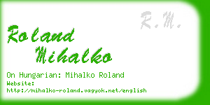 roland mihalko business card